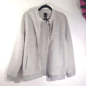 CLEARANCE H&M Quilted Jacket Dove Grey Silver Medium Soft Comfy Gray Zipper M